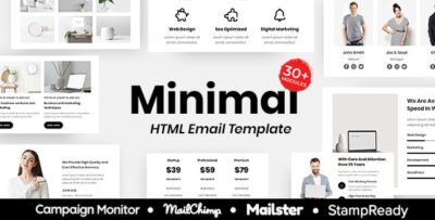minimal agency multipurpose responsive email template 30 modules mailchimp