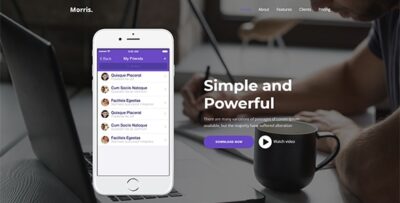 morris app product landing page