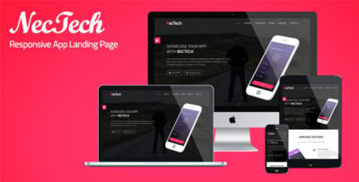 nectech responsive app landing page