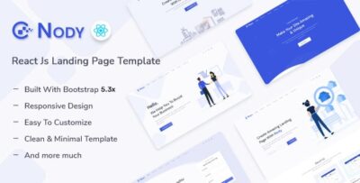 nody react js landing page template