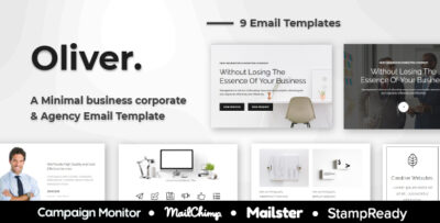 oliver minimal multipurpose responsive agency email template stampready mailster mailchimp