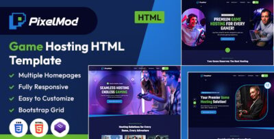 pixelmod game hosting html template