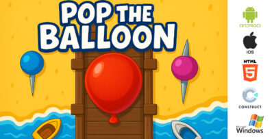pop the balloons – hyper casual puzzle game – html5 android ios windows construct 3