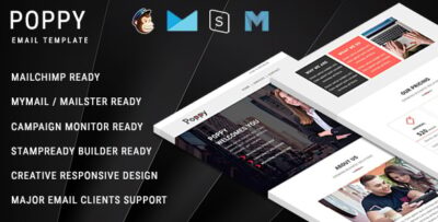 poppy multipurpose responsive email template with online stampready builder access