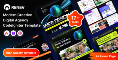 renev modern creative digital agency codeigniter template
