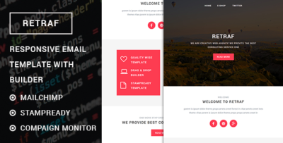 retraf responsive multipurpose email template with stampready builder