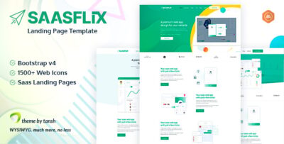saasflix saas software landing page template