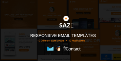 saze responsive email kit themebuilder access
