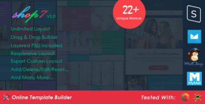 shop7 ecommerce email drag drop builder