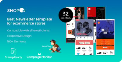 shopon newsletter template for ecommerce websites stampready builder