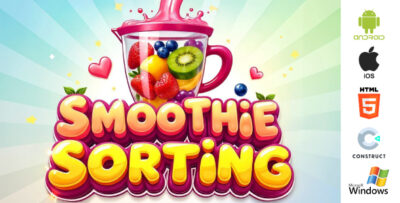smoothie sorting game – color puzzle game construct 3 html5 android ios