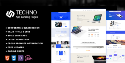 techno one page html template