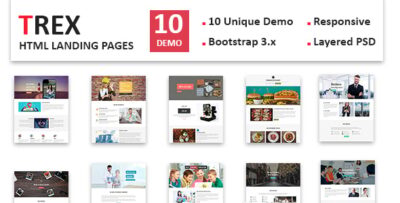 trex multipurpose responsive html landing pages