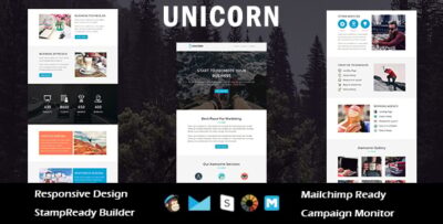 unicorn multipurpose responsive email template stampready builder