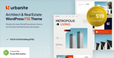 urbanite – architect real estate developer fse wordpress theme