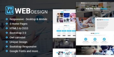 web design responsive one page html template