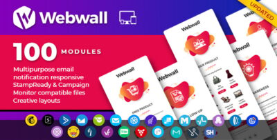 webwall 100 responsive email notification modules with stampready campaignmonitor compatible file