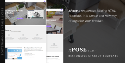 xpose responsive startup landing page