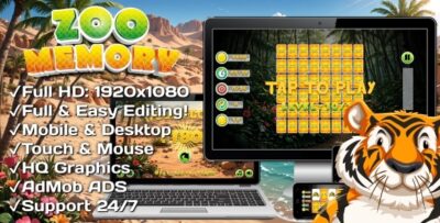 zoo memory html5 game 14 levels mobile version construct 3 c3p
