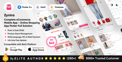zyntra complete ecommerce mobile app online shopping app ecommerce store app flutter solution