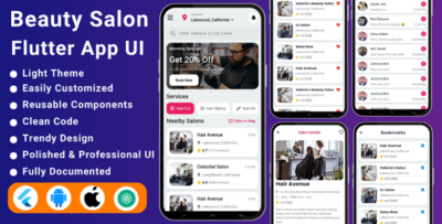 ai powered beauty salon booking app template flutter hair salon app saloon app