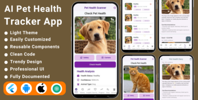 ai powered pet health tracker flutter app pet care wellness pet health screening app