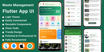 ai powered waste management flutter app template garbage collection recycling tracker ui kit
