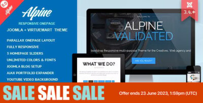 alpine responsive one page joomla template