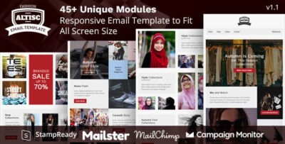 altisc responsive ecommerce email newsletter with online builder stampready
