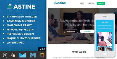 astine – responsive email stampready builder mailchimp editor