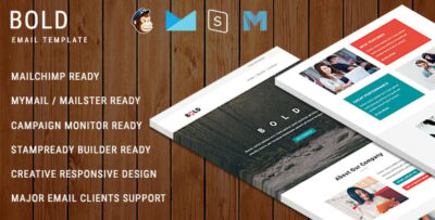 bold multipurpose responsive email template with online stampready builder access