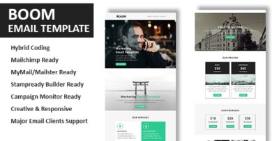 boom multipurpose responsive email template with online stampready builder access