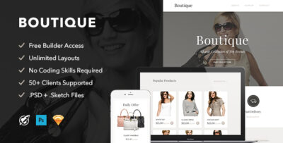 boutique responsive email themebuilder access