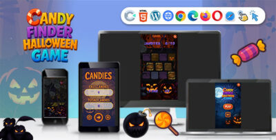 candy finder halloween game construct 3 c3p html5 fun game