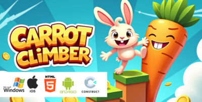 carrot climber – platformer game html5 android ios windows construct 3 source code