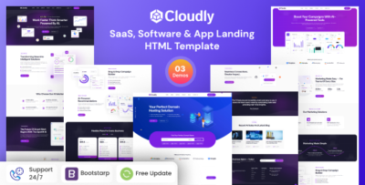 cloudly saas software app landing html template