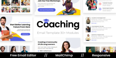 coaching responsive email template for education e learning with free email editor