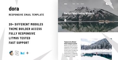 dora – responsive html email stampready mailchimp campaignmonitor compatible files