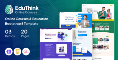 eduthink online courses education bootstrap html template