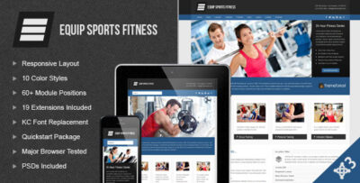 equip joomla sports and fitness theme