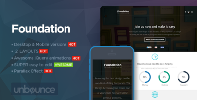 foundation unbounce non profit landing page