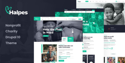 halpes nonprofit charity drupal 10 theme