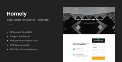 homely real estate unbounce template