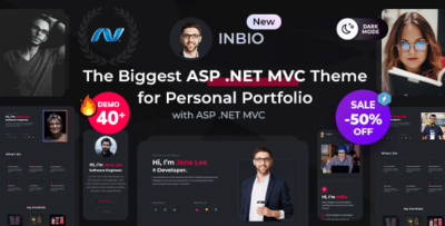 inbio personal portfolio asp .net mvc 5 template