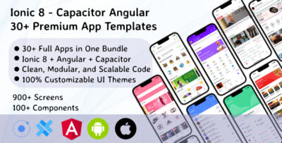 ionic 8 template bundle ionic 8 starter ionic 8 themes bundles ionic 8 templates with 30 apps
