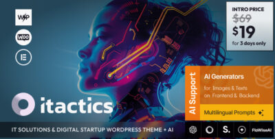 itactics it solutions digital startup wordpress theme ai