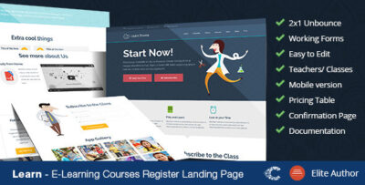 learn unbounce education classes landing page