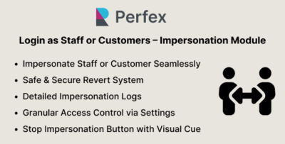 login as staff or customers – impersonation module for perfex crm