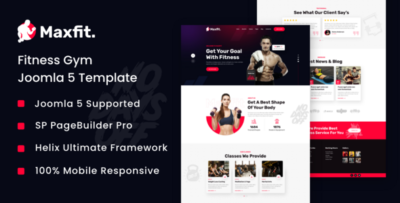 maxfit fitness gym joomla 5 template