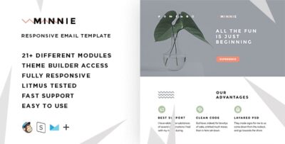 minnie – responsive html email stampready mailchimp campaignmonitor compatible files